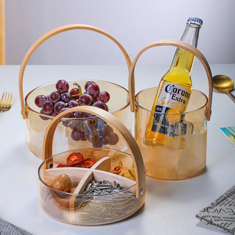 Transparent Glass Fruit Salad Bowl Tray Household Color Juice Beer Barrel Handbasket Protable Snack Basket Storage Bowl Large
Transparent Glass Fruit Salad Bowl Tray Household Color Juice Beer Barrel Handbasket Protable Snack Basket Storage Bowl Large