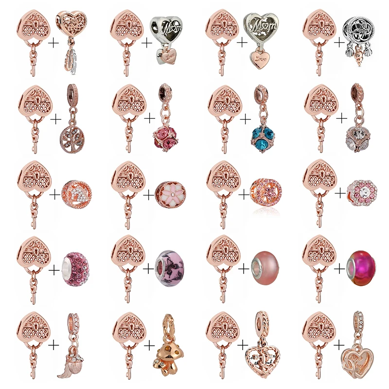 2Pcs/Lot Rose Gold Colour Lock and Key Charm Pendant for Brand Men Women Kids Bracelet Necklace Jewelry Wedding Party Gifts
2Pcs/Lot Rose Gold Colour Lock and Key Charm Pendant for Brand Men Women Kids Bracelet Necklace Jewelry Wedding Party Gifts