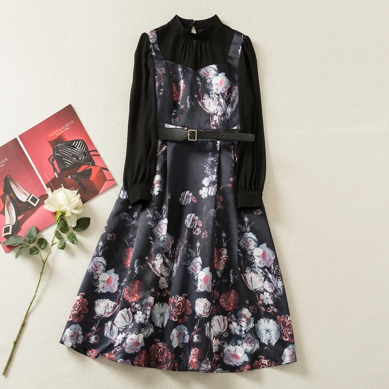 Red RoosaRosee Stand Collar Elegant Floral Print Patchwork Long Sleeve Autumn Dress 2022 Women Designer 2022 Vestidos Robe Femme
Red RoosaRosee Stand Collar Elegant Floral Print Patchwork Long Sleeve Autumn Dress 2022 Women Designer 2022 Vestidos Robe Femme
