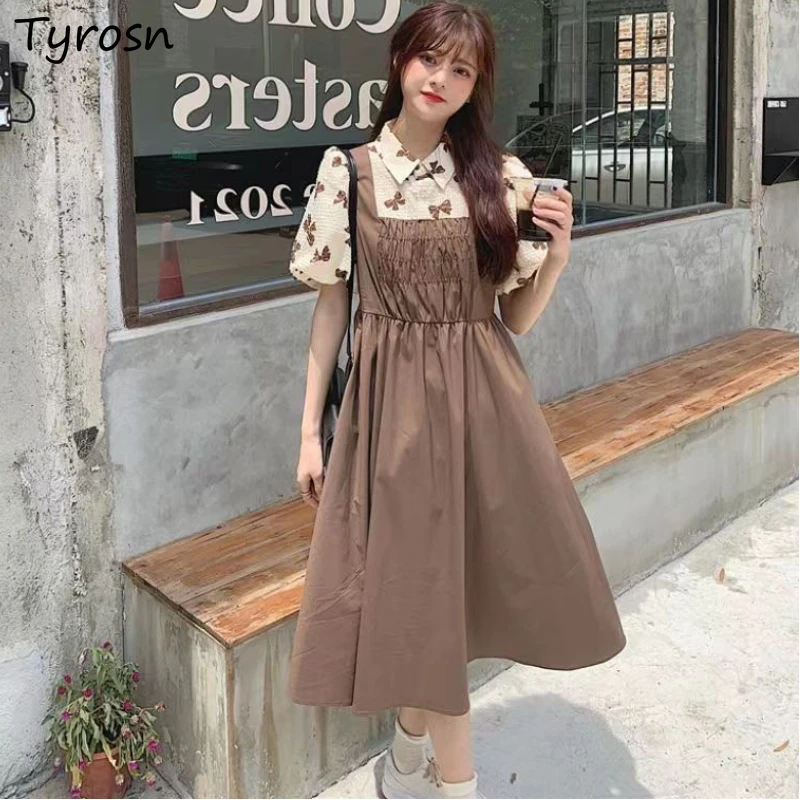 Midi Dresses Women Fake Two Pieces Design Patchwork Fashion High Waist Summer Kawaii Elegant Korean Style Students Retro Cozy
Midi Dresses Women Fake Two Pieces Design Patchwork Fashion High Waist Summer Kawaii Elegant Korean Style Students Retro Cozy