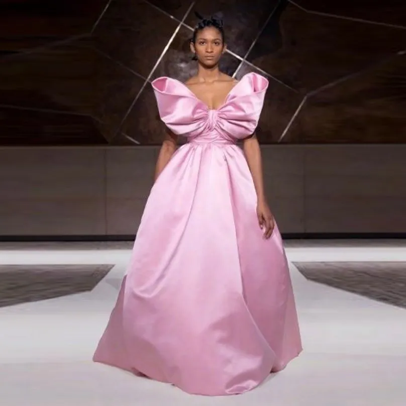 Custom Bow Maxi Dresses For Wedding Party vestido de fiesta longo Pink Formal Dress Long Draped Dubai Party Gown Pleated
Custom Bow Maxi Dresses For Wedding Party vestido de fiesta longo Pink Formal Dress Long Draped Dubai Party Gown Pleated