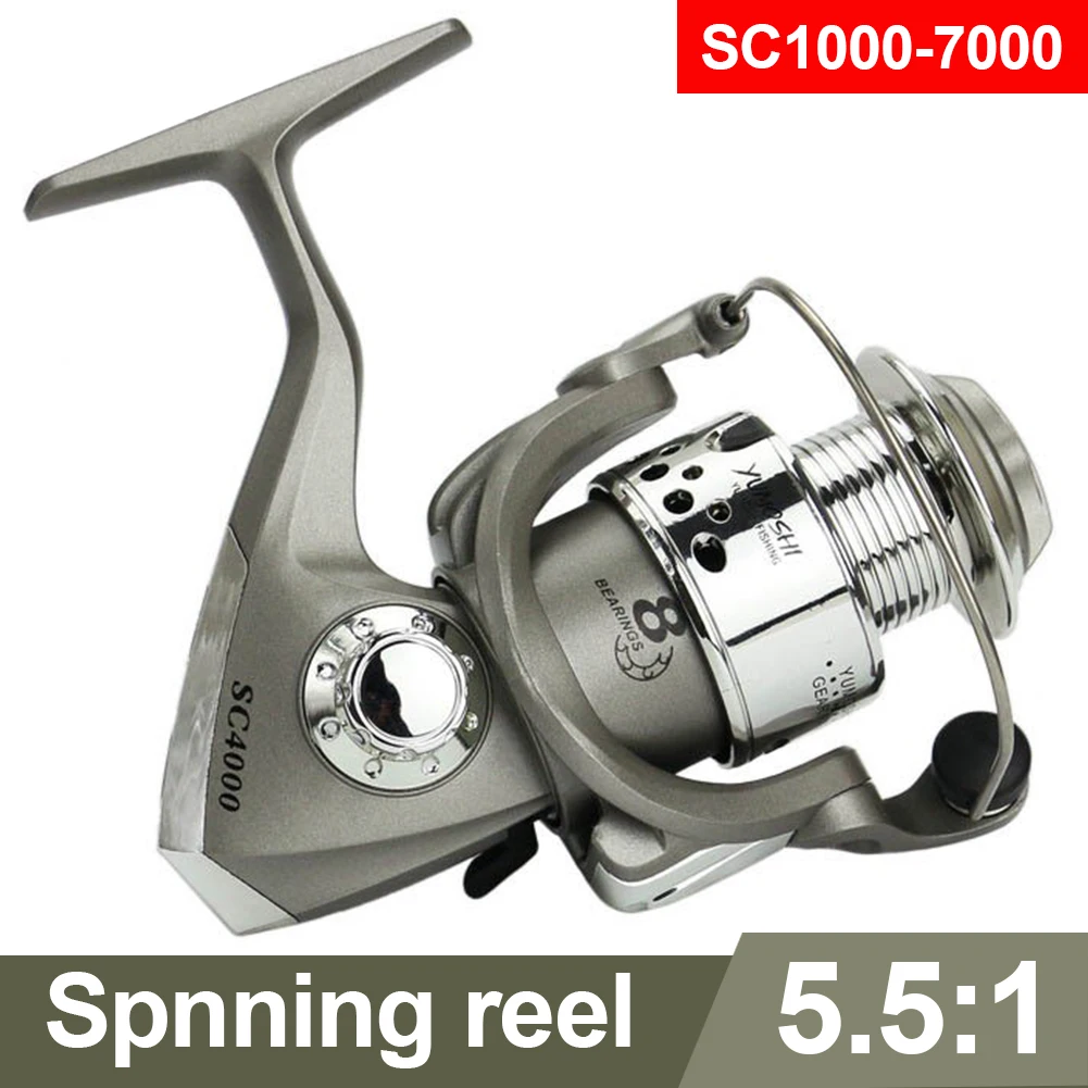 Fishing Reel SC1000-7000 Spinnng Reel 8BB 5.5:1 Gear Ratio Plastic Reel Foldable Handle for Saltwater Freshwater Fishing Tackle
Fishing Reel SC1000-7000 Spinnng Reel 8BB 5.5:1 Gear Ratio Plastic Reel Foldable Handle for Saltwater Freshwater Fishing Tackle