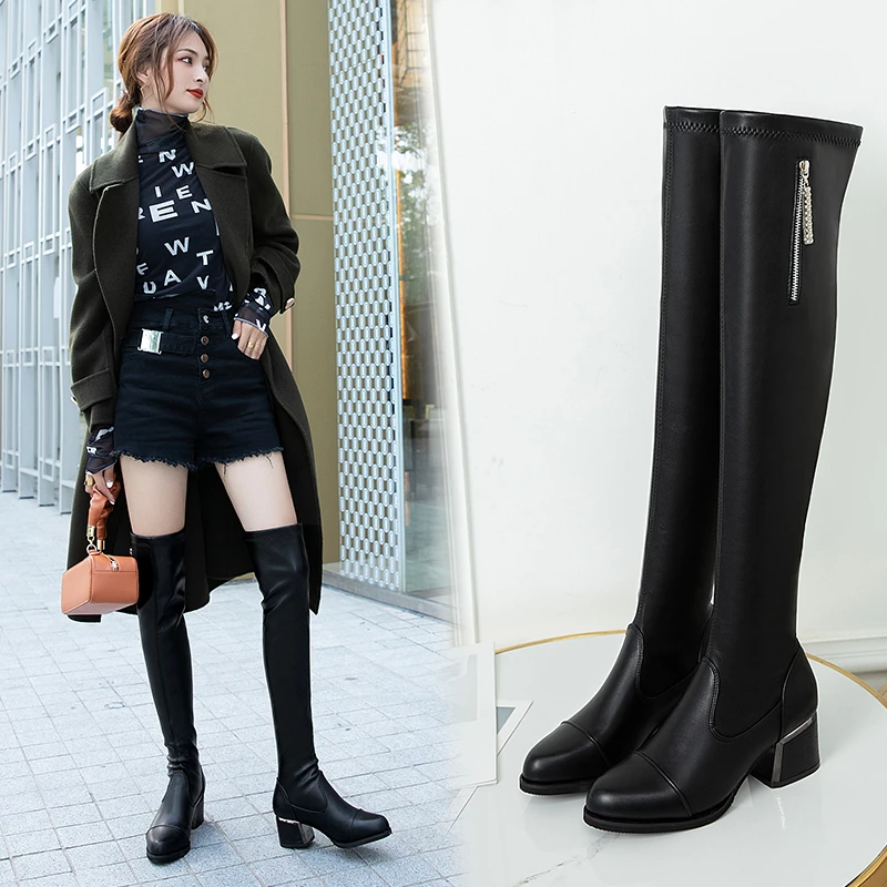 Модные привлекательные Сапоги выше колена на одном каблуке, женские эластичные сапоги до бедра, женские весенне-осенние сапоги, обувь 2021
Модные привлекательные Сапоги выше колена на одном каблуке, женские эластичные сапоги до бедра, женские весенне-осенние сапоги, обувь 2021