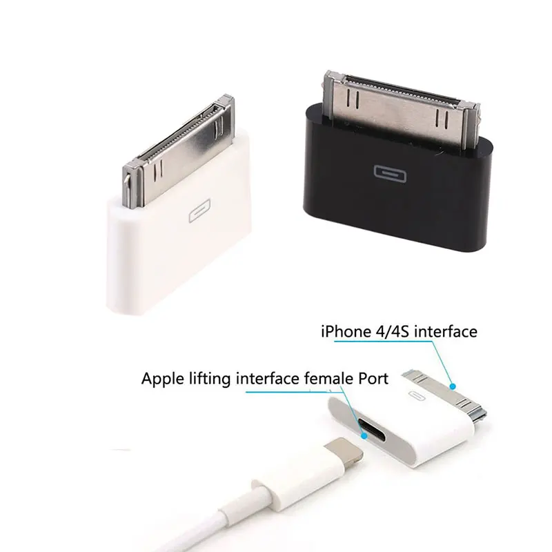 Micro USB 8 Pin Female to 30 Pin Charging Adapter Converter Cable Charger Adapter For iPhone 4 4S iPad 1 2 3 Accessories 
Micro USB 8 Pin Female to 30 Pin Charging Adapter Converter Cable Charger Adapter For iPhone 4 4S iPad 1 2 3 Accessories