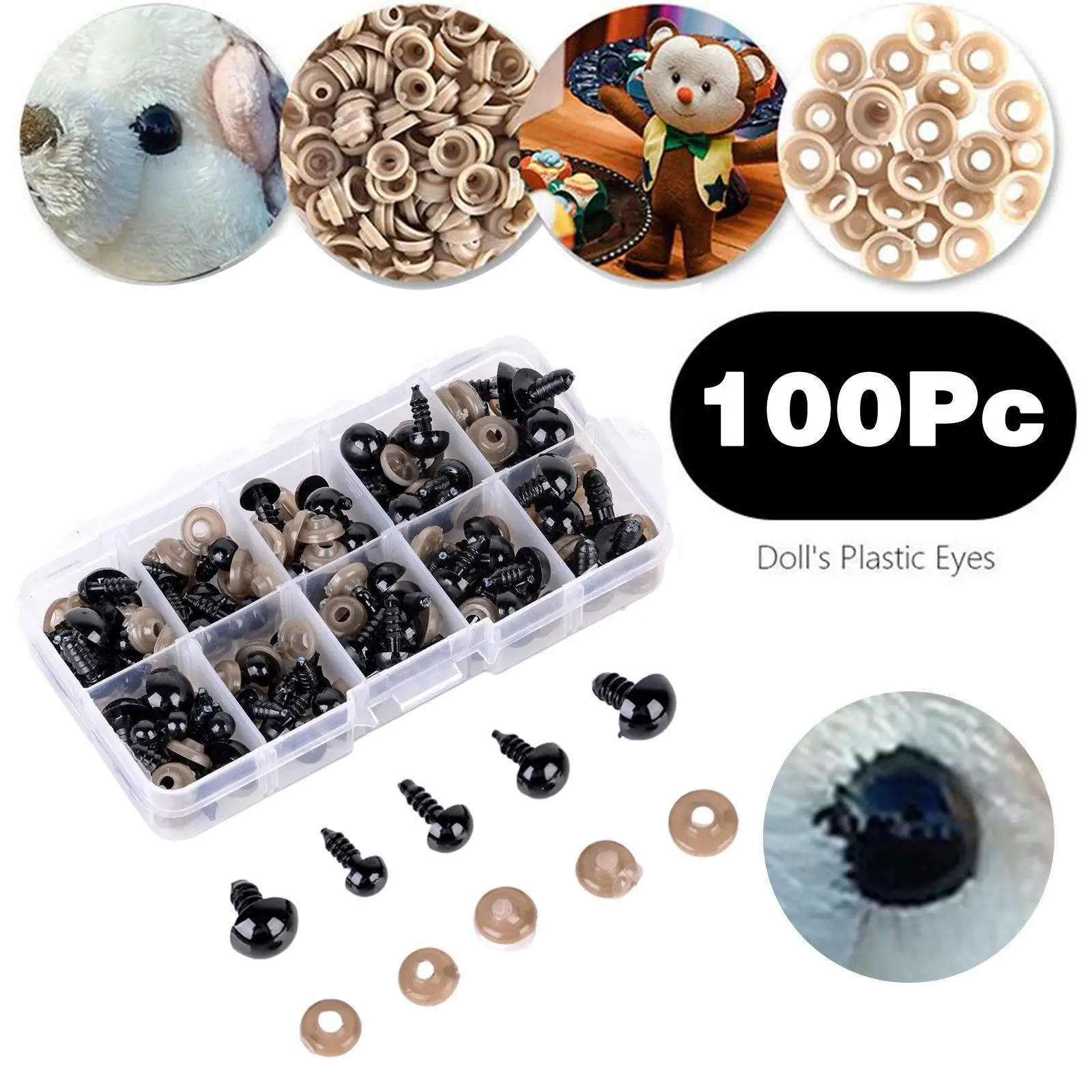 10mm Eyeball Accessories Black Plastic Plush Safety Eyes Amigurumi For Toys 6mm 8mm 12mm Diy Funny Toy Eyes Animal X9d6
10mm Eyeball Accessories Black Plastic Plush Safety Eyes Amigurumi For Toys 6mm 8mm 12mm Diy Funny Toy Eyes Animal X9d6