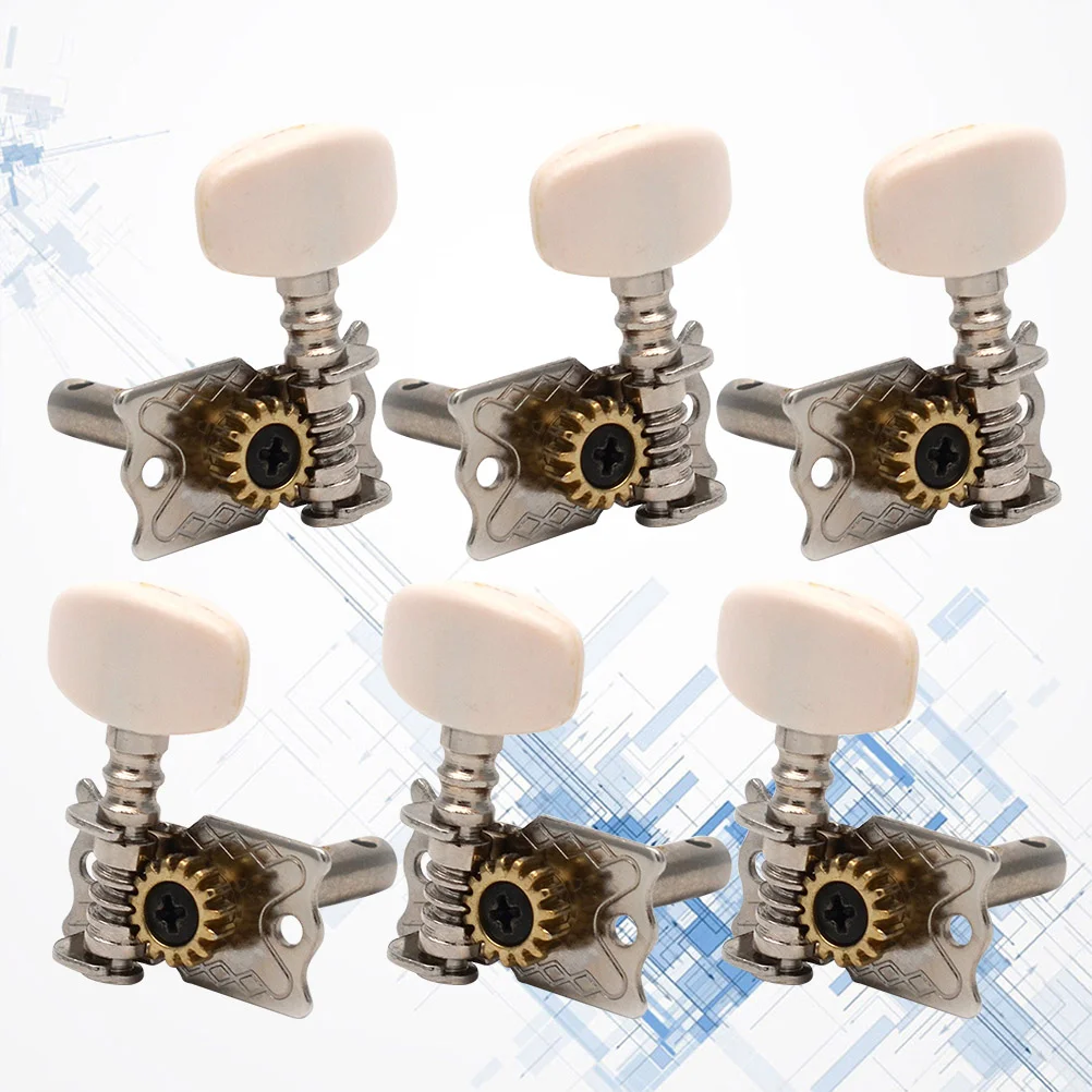 

6PCS Guitar Tuning Pegs Replacement Retro Guitar Tuning Keys for Acoustic Guitar Ukulele - Left Right (White)