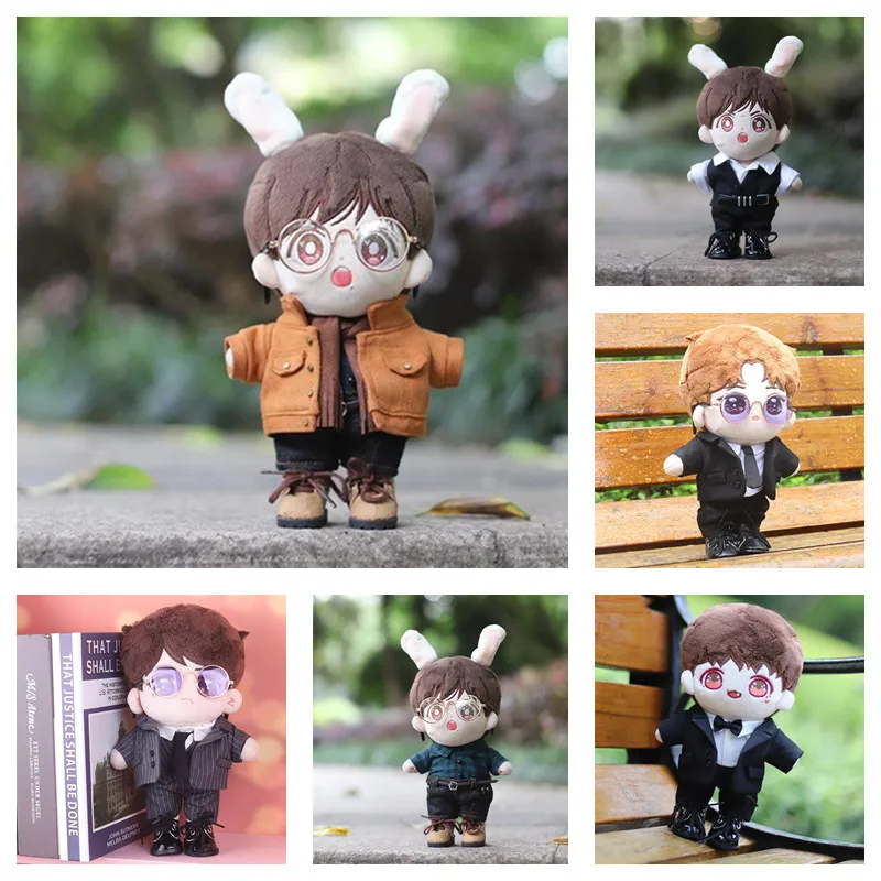 

5 Styles 20cm Plush Doll Toy Clothes Handsome Black Winter Suit 20cm PP cotton Replaceable Sean Xiao clothes Kids Gifts