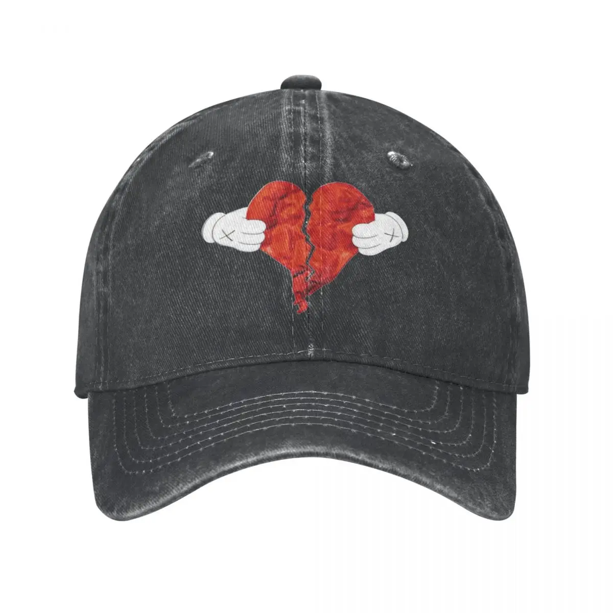 

Kanye West 808s Heartbreak Heart Baseball Caps Casual Distressed Washed Snapback Hat for Men Women Outdoor Workouts Caps Hat