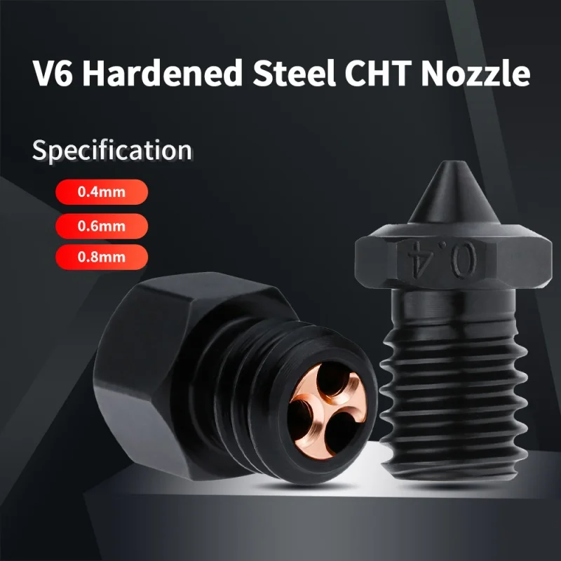 3d Printer E3D V6 High Flow CHT Hardened Steel Nozzles Speed Printing 500° Triple Eye Clones 0.4mmNozzles For Voron E3DV6
3d Printer E3D V6 High Flow CHT Hardened Steel Nozzles Speed Printing 500° Triple Eye Clones 0.4mmNozzles For Voron E3DV6