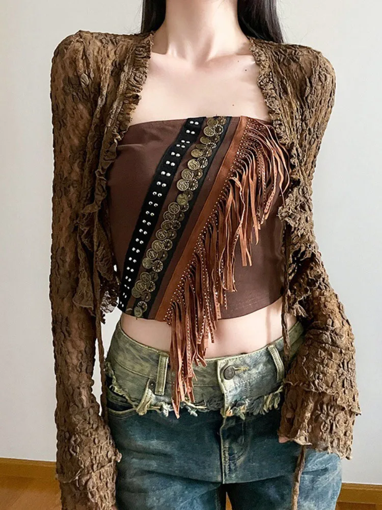 Повседневные женские винтажные бандажные топы, тонкий ажурный кружевной уличный кардиган, осень 2023, Y2k, эстетичная Солнцезащитная ткань
Повседневные женские винтажные бандажные топы, тонкий ажурный кружевной уличный кардиган, осень 2023, Y2k, эстетичная Солнцезащитная ткань