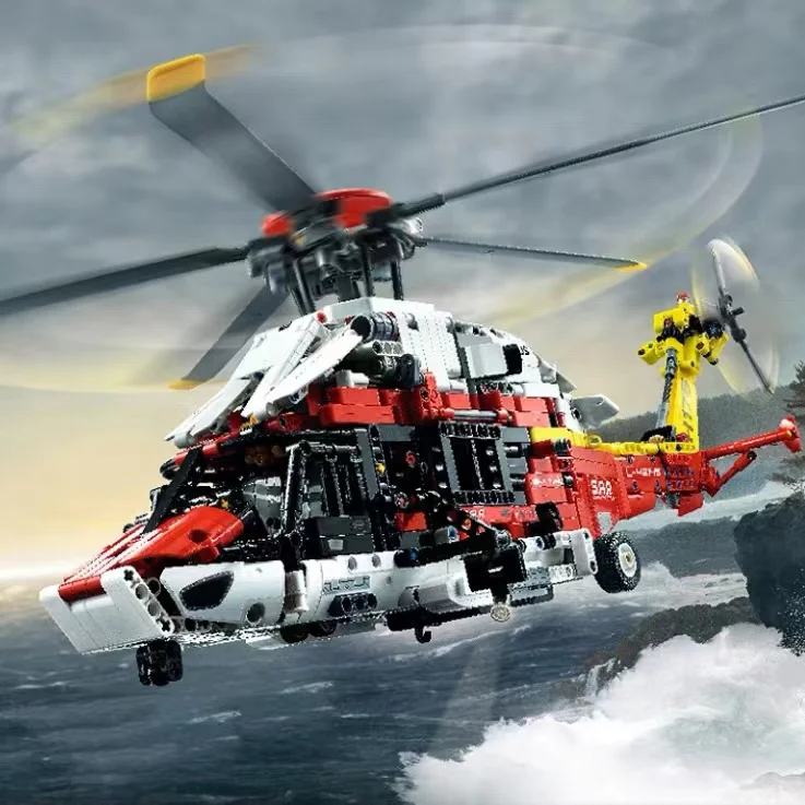 

Новинка 2022, технический Аэробус H175, спасательный вертолет 42145, собранный конструктор, набор, Детская развивающая игрушка, подарок, моторизированный