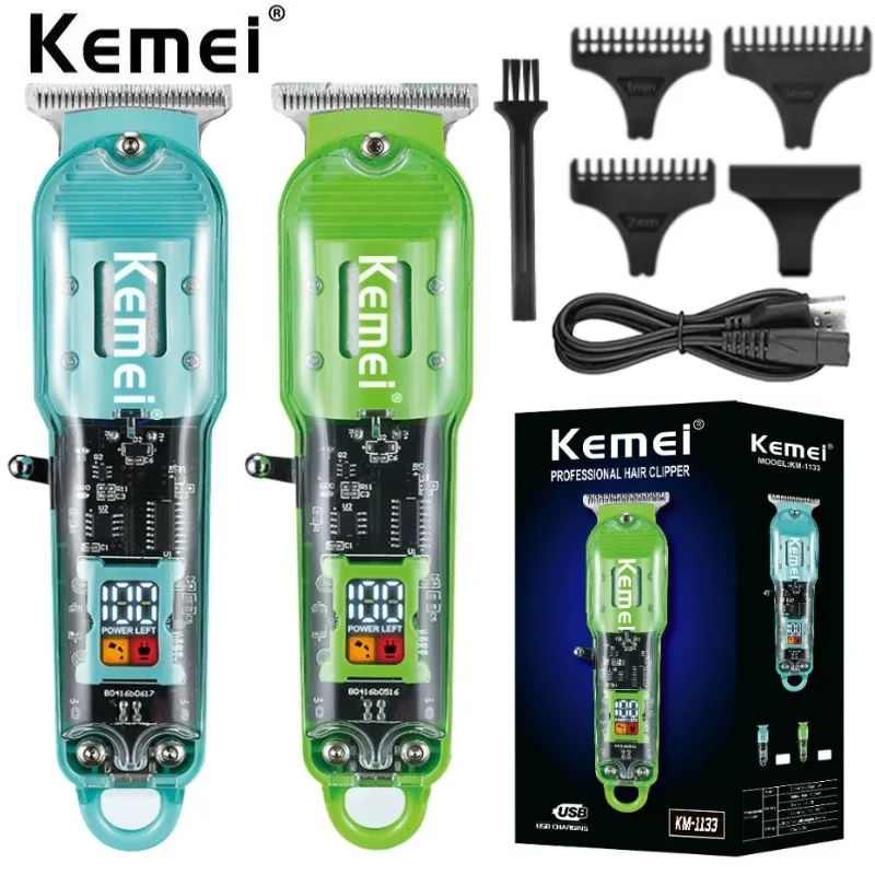 Kemei KM-1133 Rechargeable Hair Cutting Machine Barber Shop Fade Professional Hair Clippers Cordless Trimmer Transparent Cover
Kemei KM-1133 Rechargeable Hair Cutting Machine Barber Shop Fade Professional Hair Clippers Cordless Trimmer Transparent Cover