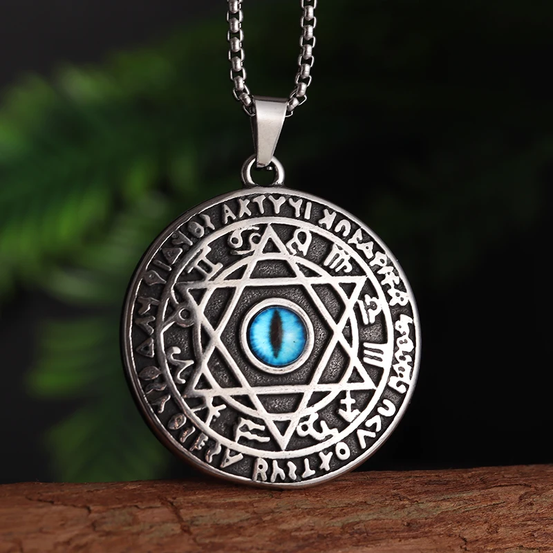 Judaism Stainless Steel Star of David Devil Eye Angel Seal Pendant Solomon Kabbalah Necklace for Men Nordic Viking Amulet
Judaism Stainless Steel Star of David Devil Eye Angel Seal Pendant Solomon Kabbalah Necklace for Men Nordic Viking Amulet