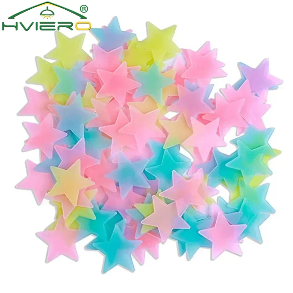 Светящиеся 3D звезды наклейки 50 шт 
Светящиеся 3D звезды наклейки 50 шт