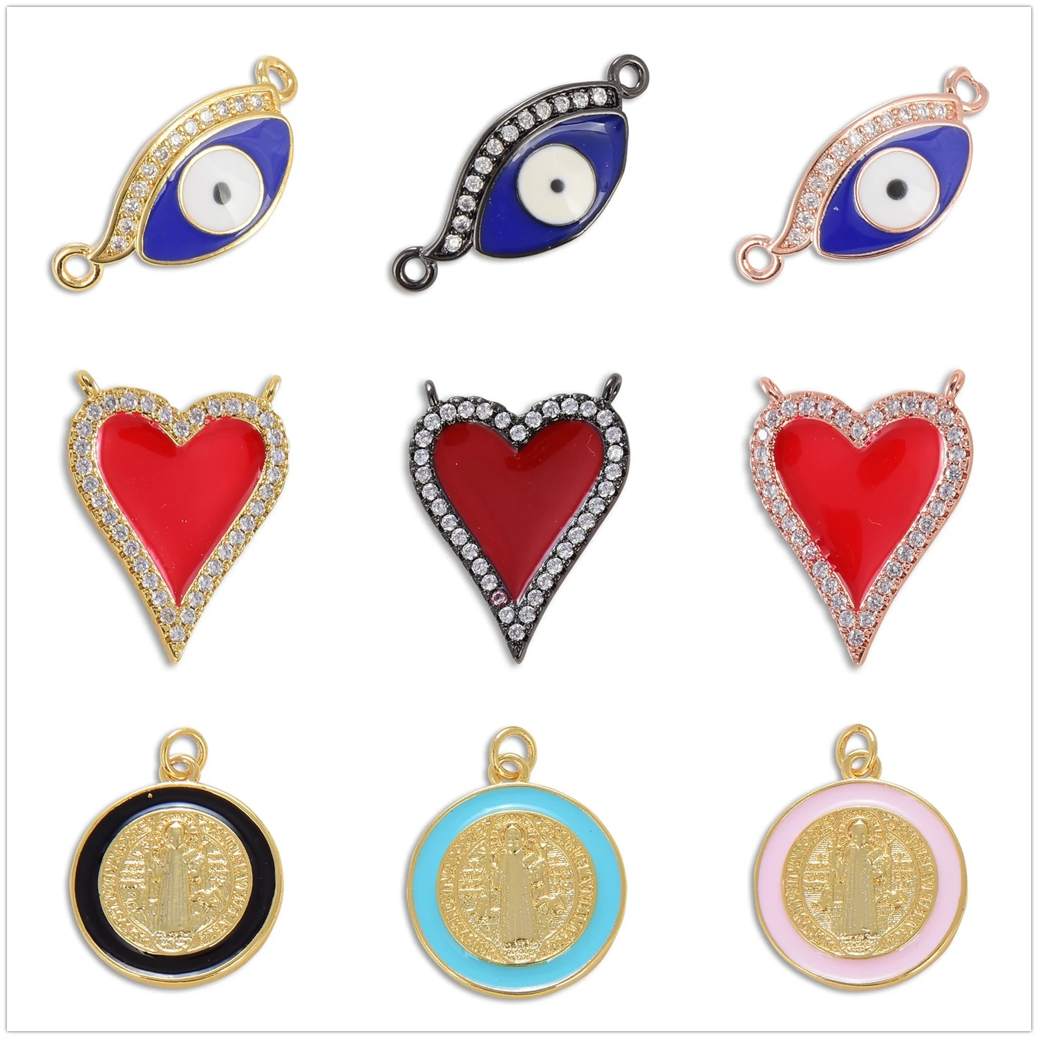 Соединительная застежка для подвесок для изготовления ювелирных изделий, выложенный цирконием глаз дьявола, сделай сам, цепочка на ключицу, ожерелье, серьги, аксессуары, оптовая продажа 
Соединительная застежка для подвесок для изготовления ювелирных изделий, выложенный цирконием глаз дьявола, сделай сам, цепочка на ключицу, ожерелье, серьги, аксессуары, оптовая продажа