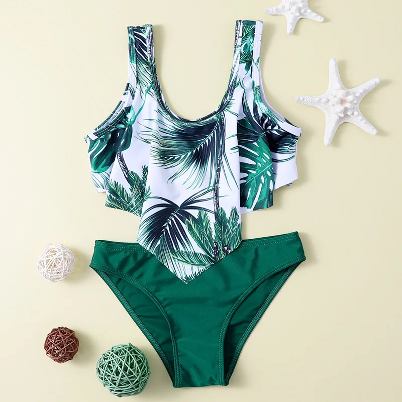 New Summer Children Swimwear Leaf Print Ruffle Bikini Set Teen Girls Two-piece Swimsuit Pool Swim Suit Kids Beach Wear 7~14Year
New Summer Children Swimwear Leaf Print Ruffle Bikini Set Teen Girls Two-piece Swimsuit Pool Swim Suit Kids Beach Wear 7~14Year
