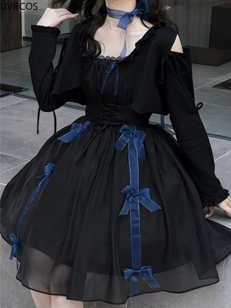 Sweet Lolita Style Dress Women Victorian Bow Lace Fairy Suspender Dresses Female Elegant Princess Party Prom Summer Y2k Clothes
Sweet Lolita Style Dress Women Victorian Bow Lace Fairy Suspender Dresses Female Elegant Princess Party Prom Summer Y2k Clothes