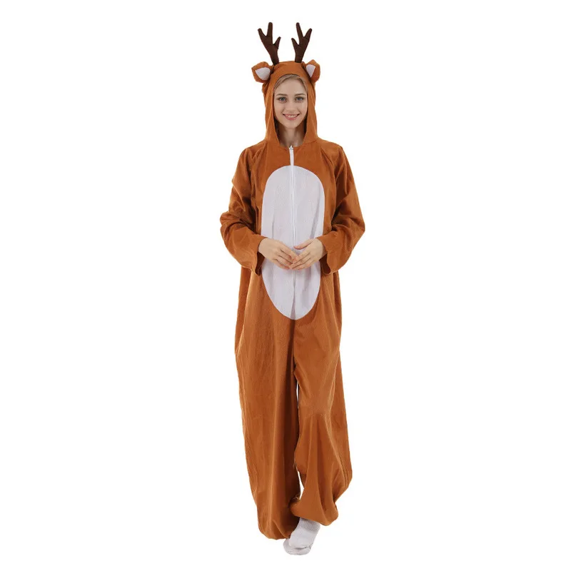 

2023new Christmas Elk Jumpsuit for Couples, Funny Party Stage Props, Bar, Mall Reindeer Costumes, Anime Home Costumes