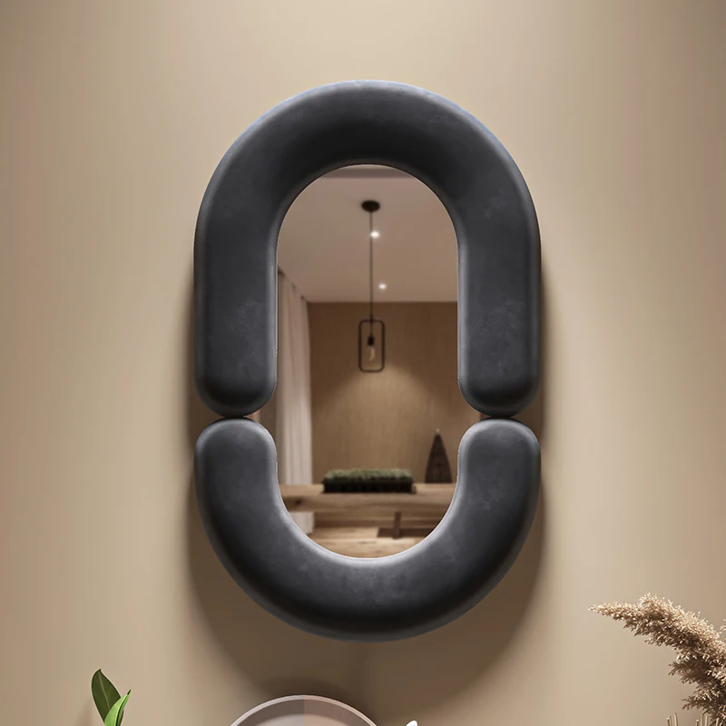 Black Vanity Wall Mirror Living Room Art Wall Hanging Dorm Room Dressing Mirror Beauty Salon Modern Oval Espelho Home Decoration 
Black Vanity Wall Mirror Living Room Art Wall Hanging Dorm Room Dressing Mirror Beauty Salon Modern Oval Espelho Home Decoration
