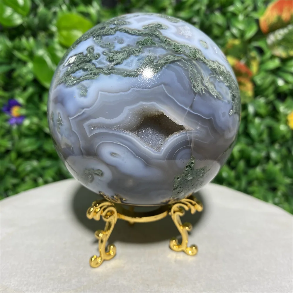 82mm Natural Aquatic Agate Moss Sphere Quartz Crystal Geode Healing Gemstone Spiritual Meditation Stones Home Decoration
82mm Natural Aquatic Agate Moss Sphere Quartz Crystal Geode Healing Gemstone Spiritual Meditation Stones Home Decoration