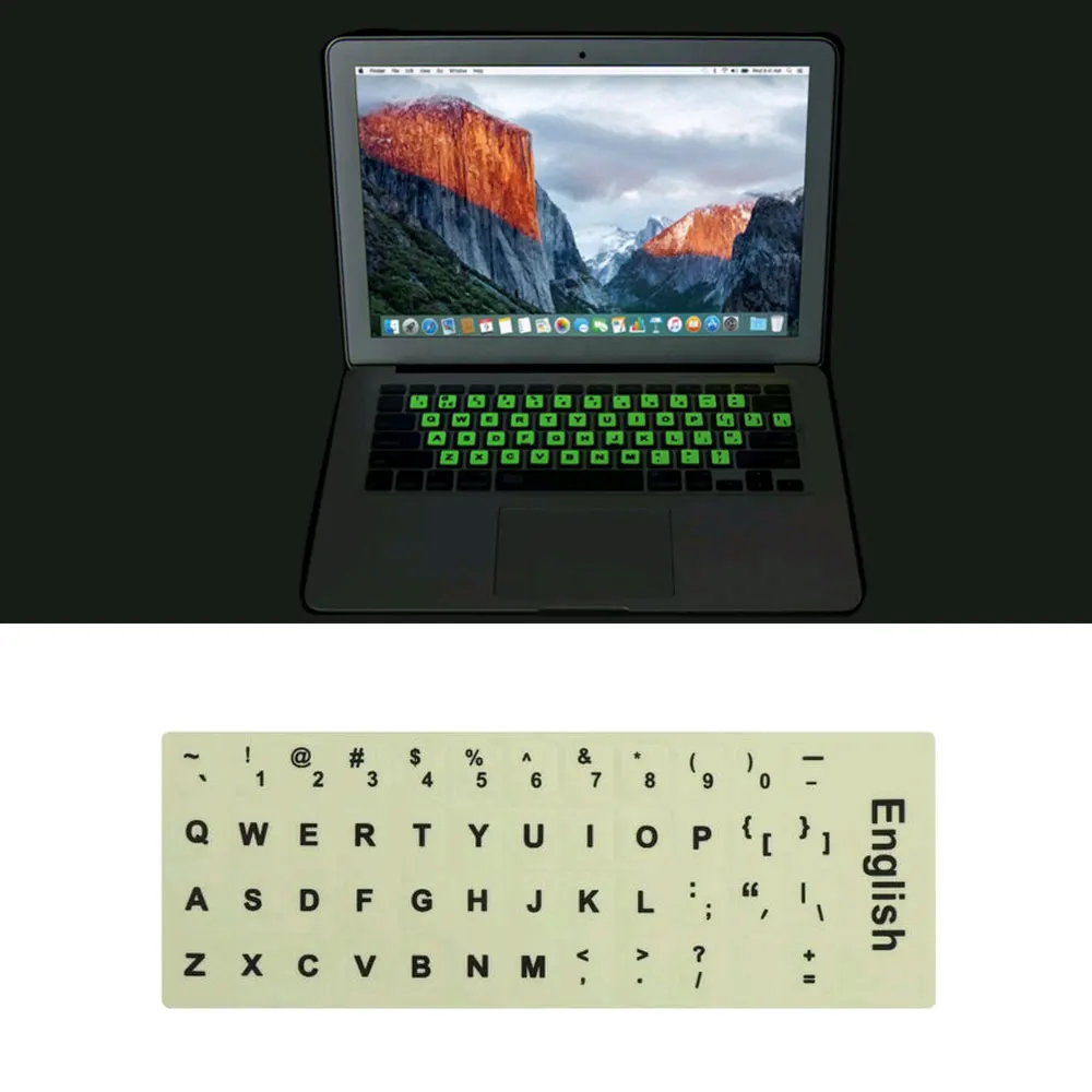 1 Pc Spanish English Russian Arabic French Luminous Keyboard Stickers Letter Alphabet Layout Sticker For Laptop Desktop Decorate
1 Pc Spanish English Russian Arabic French Luminous Keyboard Stickers Letter Alphabet Layout Sticker For Laptop Desktop Decorate