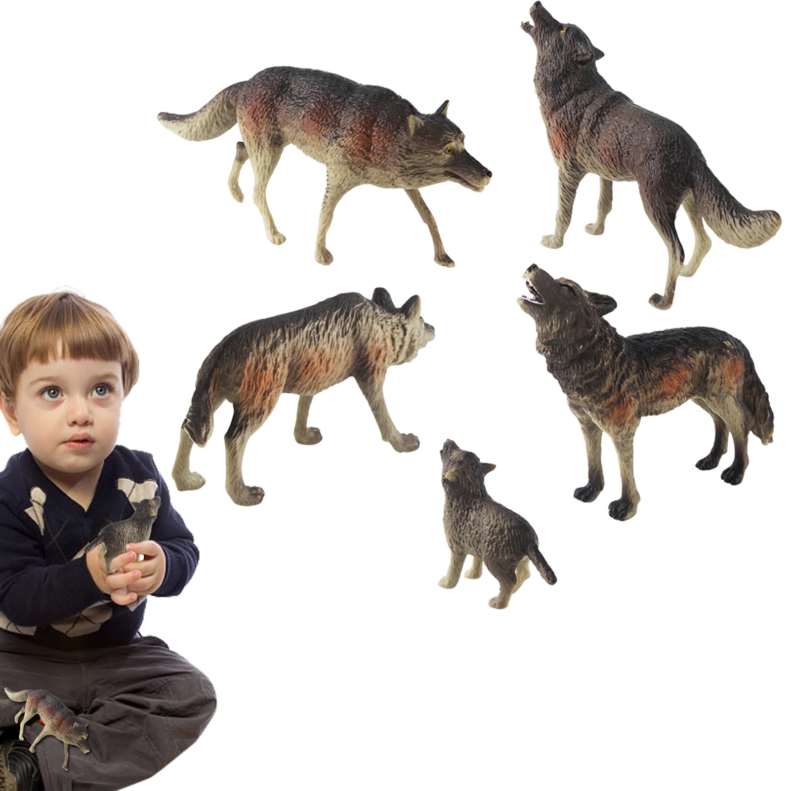 Wolf Toy Figurines Wildlife Model Kit Wolf Family Figurines 5PCS Realistic Arctic Wolf Family Ornaments Great Collectibles Early
Wolf Toy Figurines Wildlife Model Kit Wolf Family Figurines 5PCS Realistic Arctic Wolf Family Ornaments Great Collectibles Early