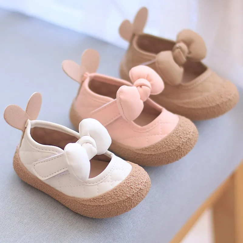 

Newborn Shock Absorption Shoes for Baby Girls Cute Soft Bottom Toddler Casual Shoes with Rabbit Ears Infant Bunny Shoes G07161