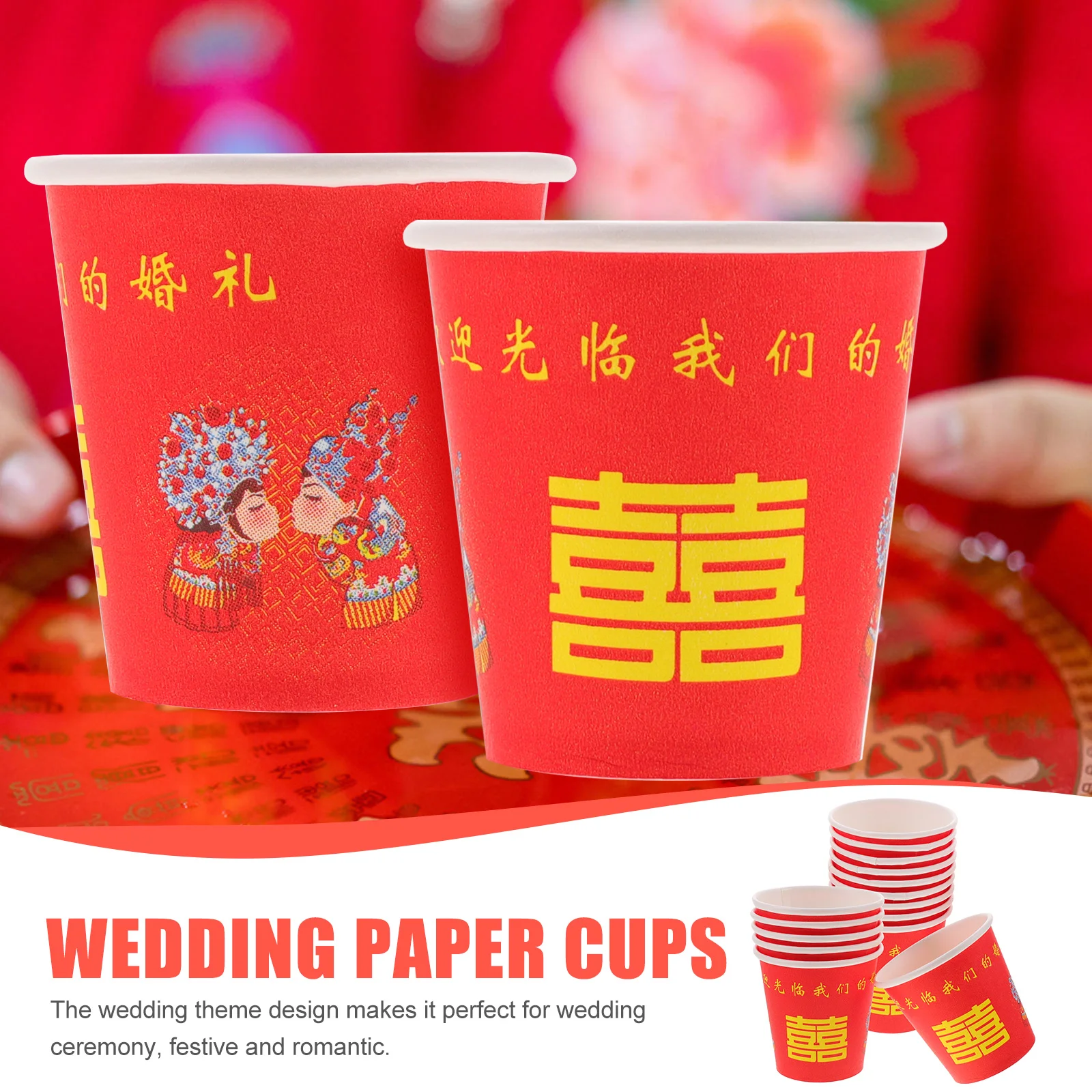Cups Paper Cup Wedding Disposable Chinese Party Beverage Coffee Tea Red Hot Style Banquet Drinking Favors Cream Container Ice
Cups Paper Cup Wedding Disposable Chinese Party Beverage Coffee Tea Red Hot Style Banquet Drinking Favors Cream Container Ice