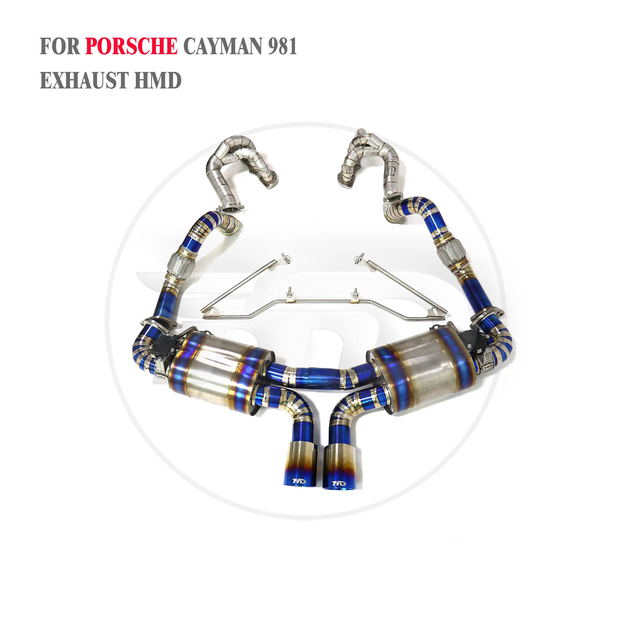 HMD Titanium Alloy Exhaust System Performance Valve Catback Catless Downpipe For Porsche Cayman Boxster S GTS 981 3.4L 2013-2016 
HMD Titanium Alloy Exhaust System Performance Valve Catback Catless Downpipe For Porsche Cayman Boxster S GTS 981 3.4L 2013-2016