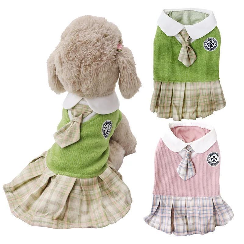 College Style Dog Princess Jk Dress Knitted Sweater Pet Clothing Cotton Cat Costume French Bulldog Autumn Chihuahua Puppy Skirt
College Style Dog Princess Jk Dress Knitted Sweater Pet Clothing Cotton Cat Costume French Bulldog Autumn Chihuahua Puppy Skirt