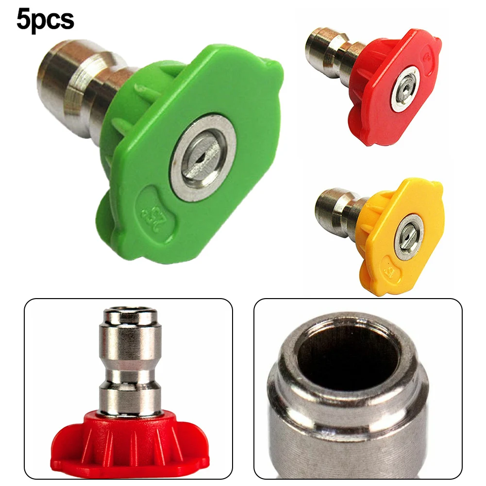 5PCS Pressure Washer Spray Nozzle Tips Multiple Degrees 1/4 Inch Orifice Of Nozzles Case Wash Gun Pressure Cleaner
5PCS Pressure Washer Spray Nozzle Tips Multiple Degrees 1/4 Inch Orifice Of Nozzles Case Wash Gun Pressure Cleaner