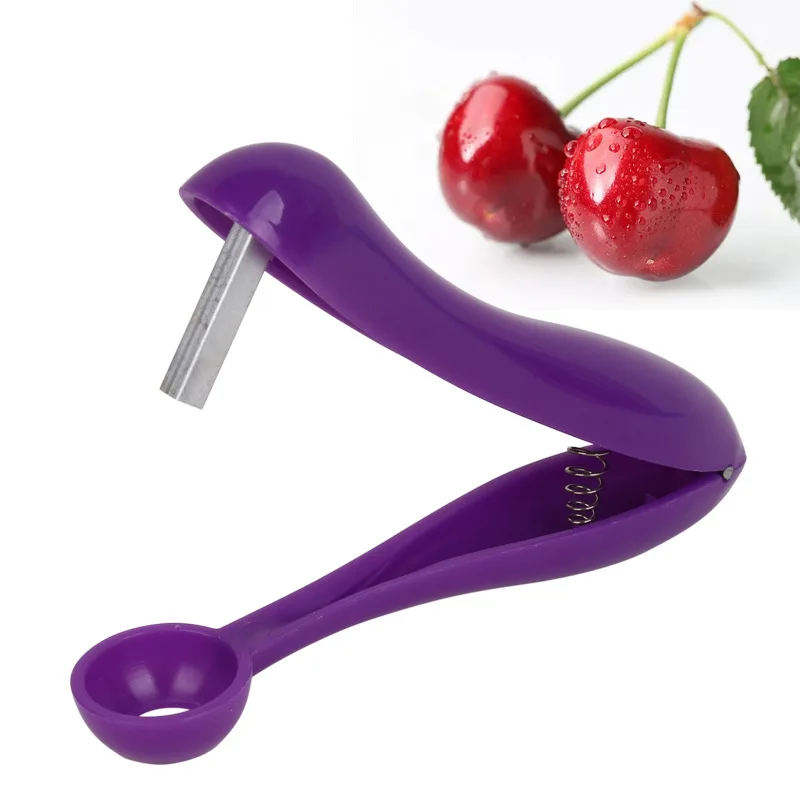 

New 5'' Cherry Fruit Kitchen Pitter Remover Olive Corer Seed Remove Pit Tool Gadge Vegetable Salad Tools For Cooking Accessories