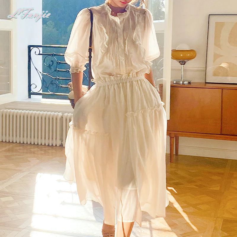 100% cotton white dress set women ruffled short sleeve midi dress women chic elegant summer dress women dress
100% cotton white dress set women ruffled short sleeve midi dress women chic elegant summer dress women dress