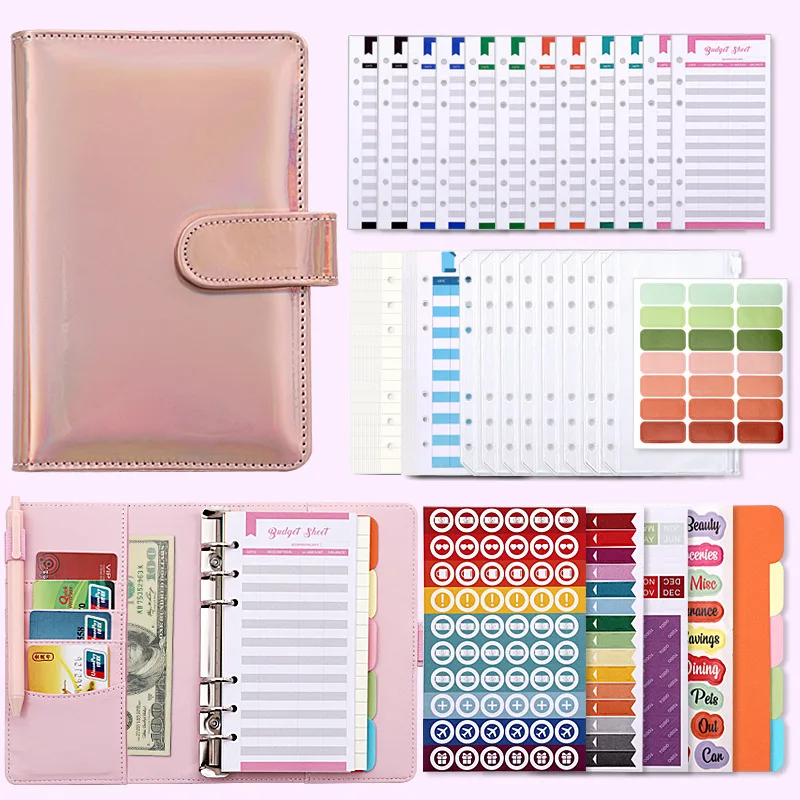 Laser Macaron A6 Loose-Leaf eather DIY Binder Notebook Cover Diary Agenda Planner Paper Cover Zipper Money Saving Envelope
Laser Macaron A6 Loose-Leaf eather DIY Binder Notebook Cover Diary Agenda Planner Paper Cover Zipper Money Saving Envelope