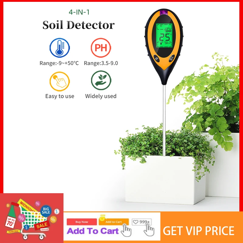 4 in 1/ 3 in 1 Soil PH Tester Digital PH Light Moisture Acidity Tester Soil Tester Moisture Meter Plant Soil Tester for Flowers
4 in 1/ 3 in 1 Soil PH Tester Digital PH Light Moisture Acidity Tester Soil Tester Moisture Meter Plant Soil Tester for Flowers