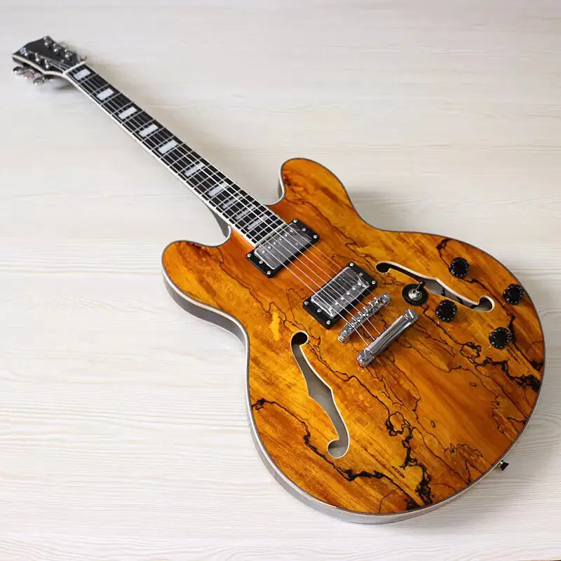 Factory Customization Top Hollow Electric Guitar 6-string Wood High Gloss Bolt 
Factory Customization Top Hollow Electric Guitar 6-string Wood High Gloss Bolt