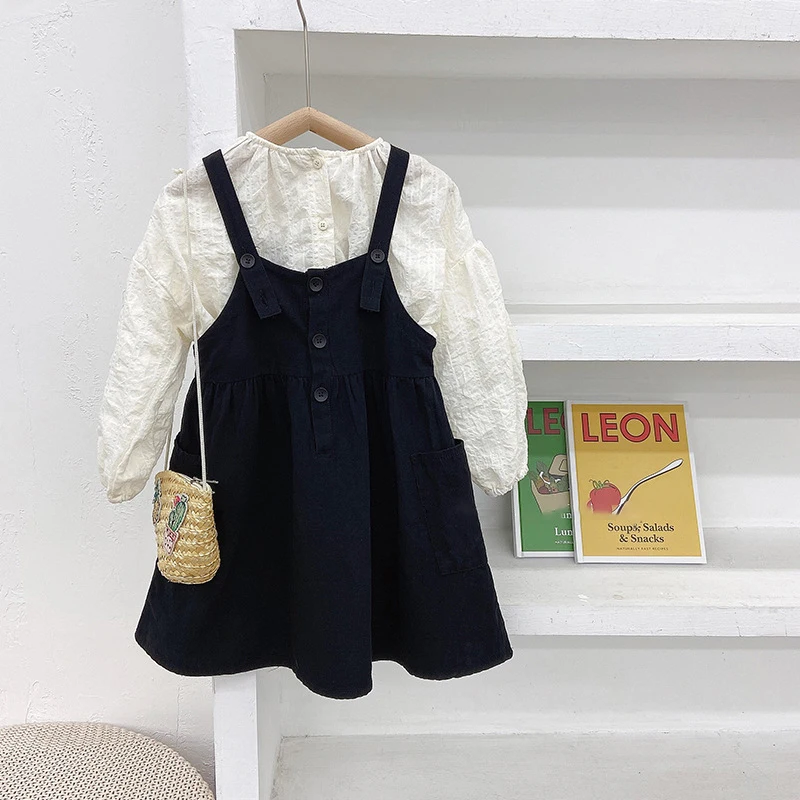 Retro Girl Suit 2022 Spring And Autumn New Children's Casual Long Sleeve Shirt + Princess Suspender Skirt Cotton 2pcs Sets WTA61
Retro Girl Suit 2022 Spring And Autumn New Children's Casual Long Sleeve Shirt + Princess Suspender Skirt Cotton 2pcs Sets WTA61