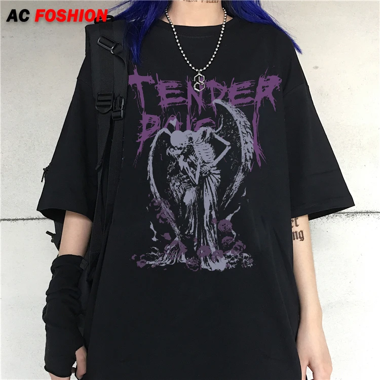 Women T-shirt Gothic Hip Hop Streetwear Tops Harajuku Devil Angel Dark Vintage Print Tshirt Summer Goth Punk Fashion Casual Tops
Women T-shirt Gothic Hip Hop Streetwear Tops Harajuku Devil Angel Dark Vintage Print Tshirt Summer Goth Punk Fashion Casual Tops