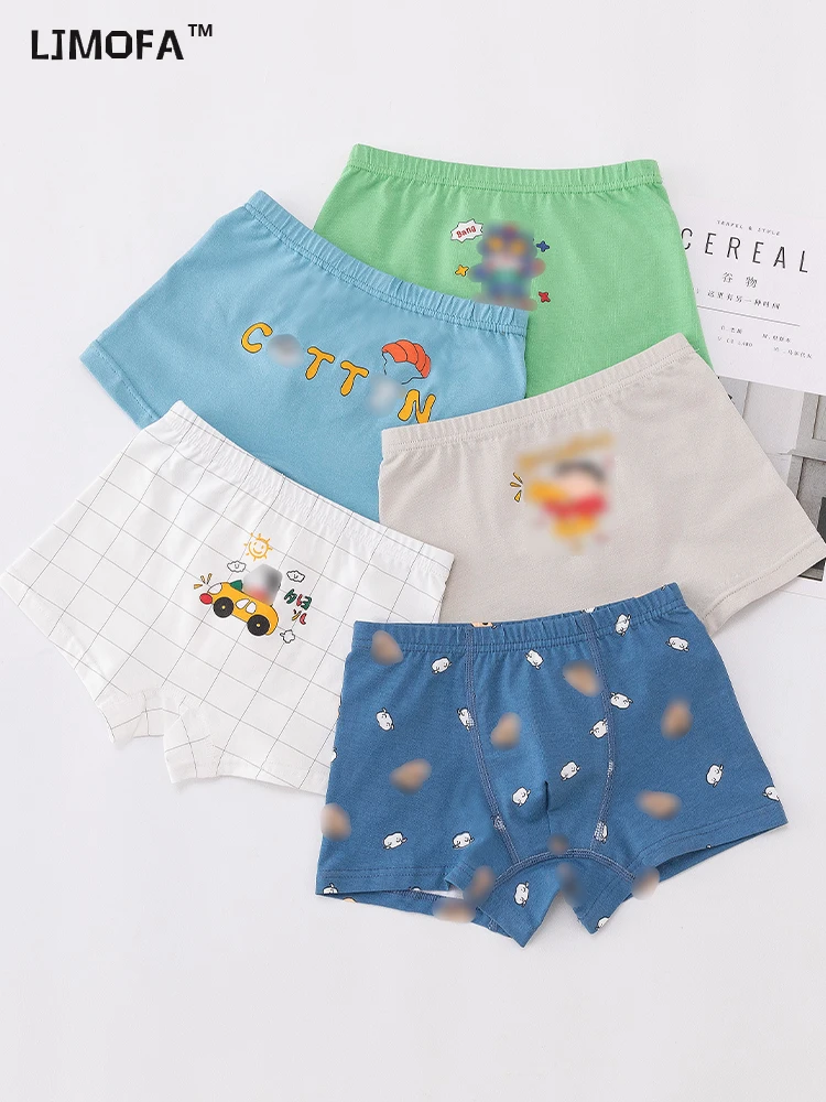 

LJMOFA 5pcs 3-12Y Kids Boys Underwear For Baby Toddler Cartoon Soft Shorts Panties Teenagers Cotton Underpants Child Boxers B194