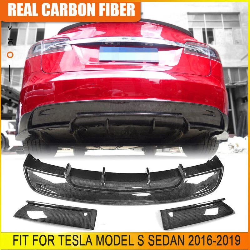 Carbon Fiber Rear Bumper Diffuser Splitters Lip For Tesla Model S 2016-2019 3PCS
Carbon Fiber Rear Bumper Diffuser Splitters Lip For Tesla Model S 2016-2019 3PCS