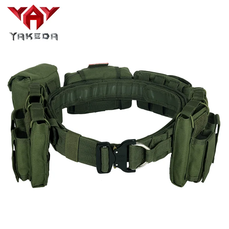 

YAKEDA Outdoor Patrol Multifunctional Molle Five-piece Nylon Detachable Adjustable Tactical Belt Equipped With Accessory Bag
