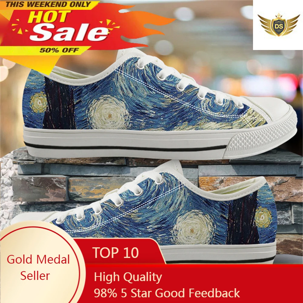 Ladies Shoes Casual Vincent Van Gogh Starry Night Print Women Low Top Canvas Flats Shoes For Girls Fall Zapatillas De Mujer
Ladies Shoes Casual Vincent Van Gogh Starry Night Print Women Low Top Canvas Flats Shoes For Girls Fall Zapatillas De Mujer