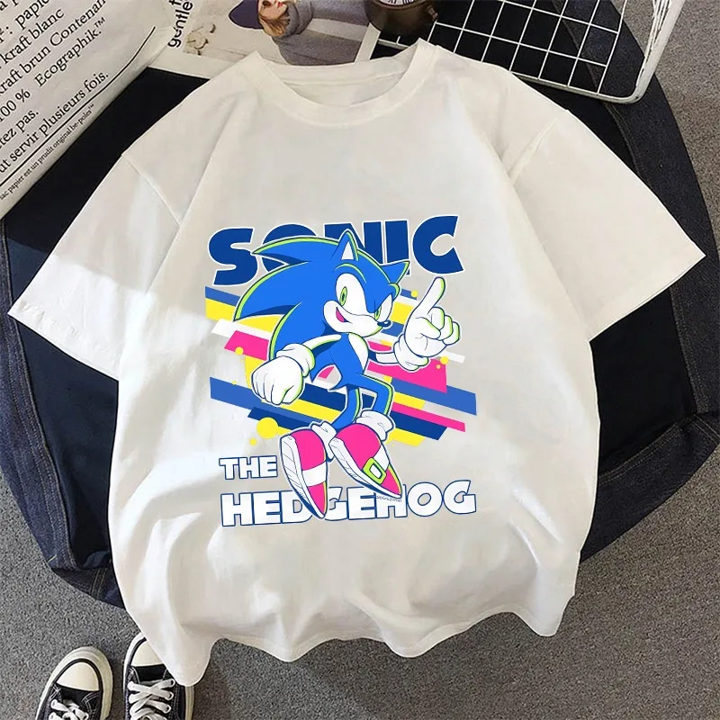 Новая детская хлопковая милая одежда Sonics футболки для мальчиков и девочек крутая