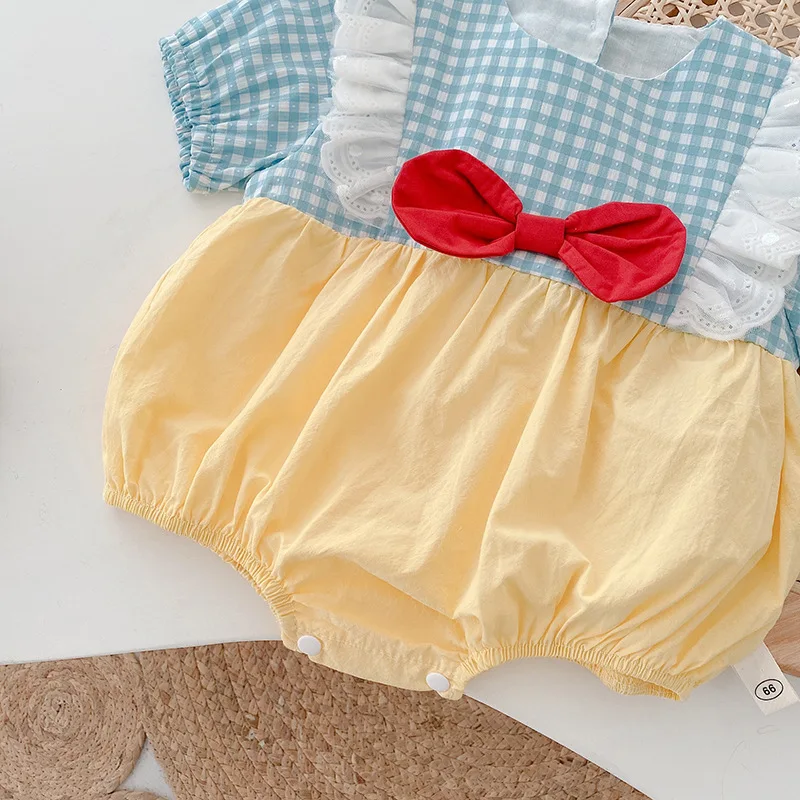 Infant Baby Girls Cotton Short Sleeve Bowknot Plaid Jumpsuit Toddler Baby Girl Rompers Summer Baby Girl Clothes
Infant Baby Girls Cotton Short Sleeve Bowknot Plaid Jumpsuit Toddler Baby Girl Rompers Summer Baby Girl Clothes