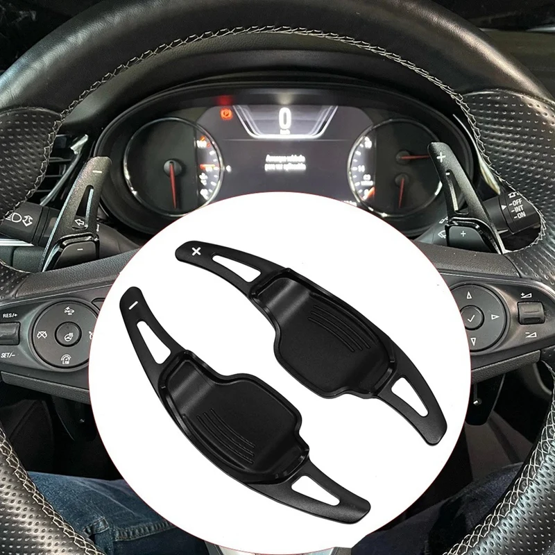 

Steering Black Wheel Shift Paddle Shifter Extension Cover for Cadillac XT5 CT6 Buick Regal Lacrosse Chevrolet Camaro