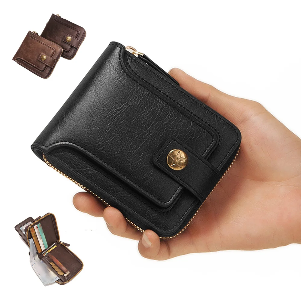 Mini Men Short Wallet Purses Coin Pouch Pocket Credit/ID Card Holder Zipper Bifold Purse Retro PU Leather Male Clutch Money Bag
Mini Men Short Wallet Purses Coin Pouch Pocket Credit/ID Card Holder Zipper Bifold Purse Retro PU Leather Male Clutch Money Bag