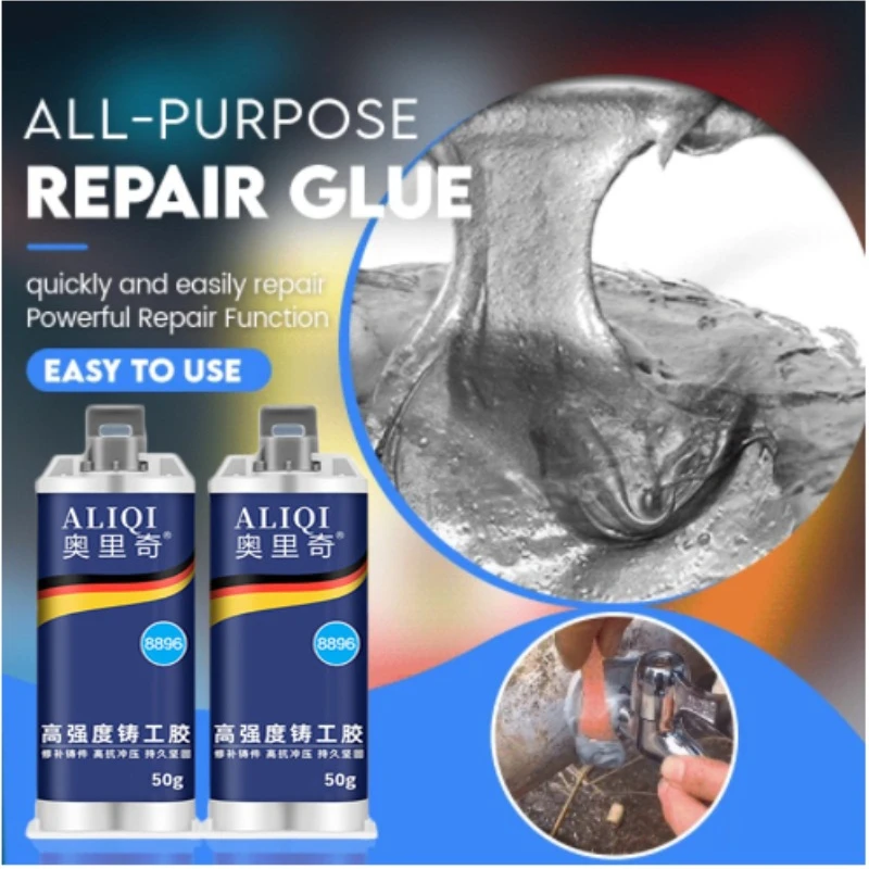 

50g/100g Metal Repair Paste 2 In1 Industrial A&B Caster Glue Heat Resistant Sealant Cold Weld Strong Defect Repair Agent Glue