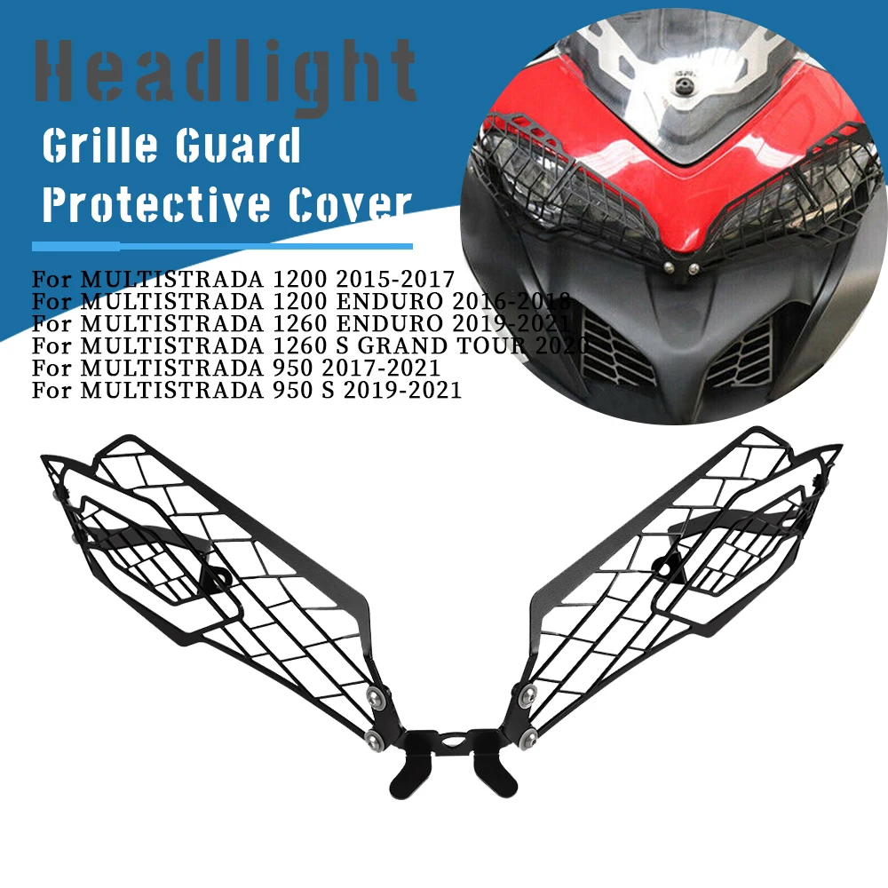 

For DUCATI MULTISTRADA MTS 950 1200 1260 S GRAND TOUR ENDURO PIKES PEAK Aluminium Headlight Grille Protective Cover Guard Parts