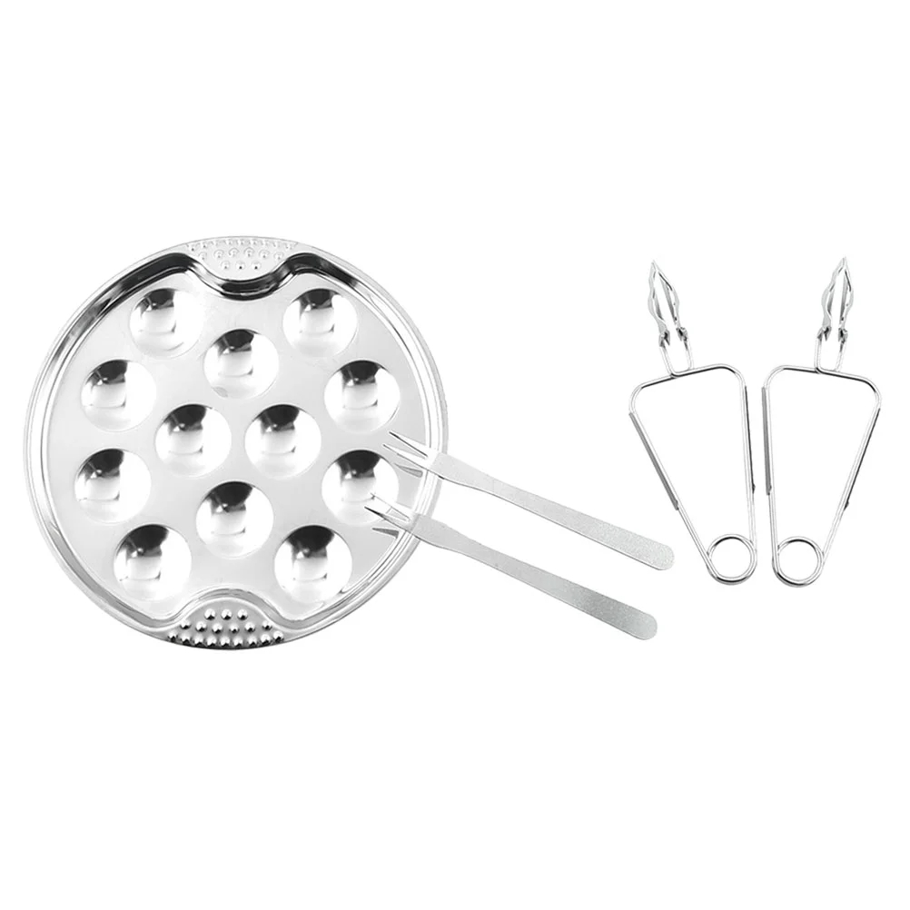 1 set of Snail Dish Plate Snail Dish Tray 6 Holes Snail Dish Escargot Serving Tong Escargot Cooking Set
1 set of Snail Dish Plate Snail Dish Tray 6 Holes Snail Dish Escargot Serving Tong Escargot Cooking Set