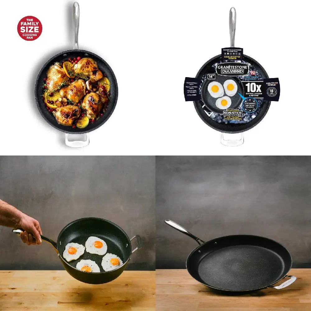 Durable & Nonstick XL Family Size Frying Pan with Comfort-Grip Helper Handle - Perfect for Home Cooking & More
Durable & Nonstick XL Family Size Frying Pan with Comfort-Grip Helper Handle - Perfect for Home Cooking & More